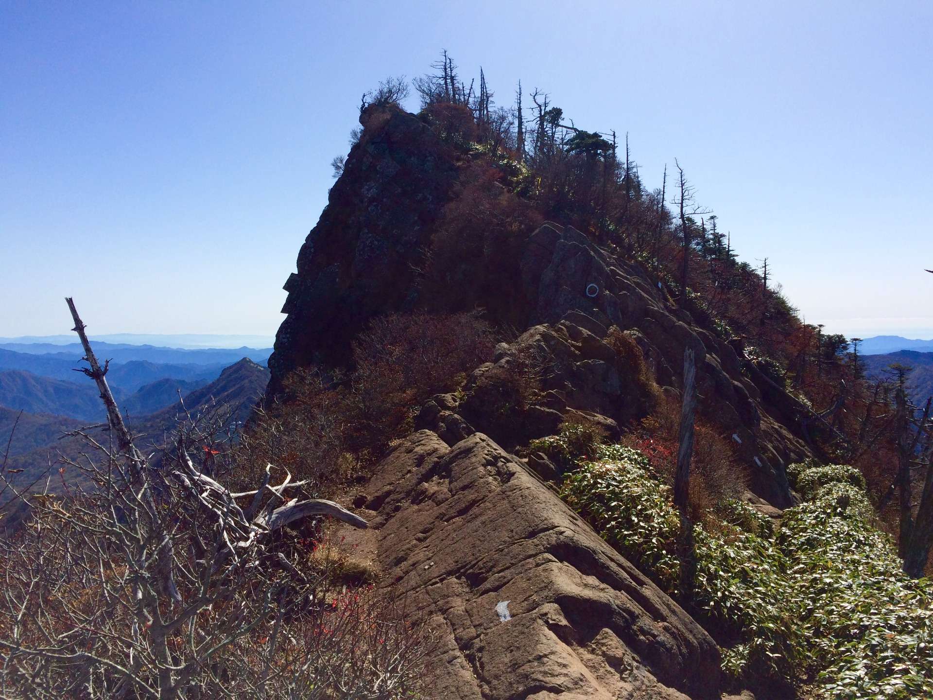 紅葉の石鎚山　中上級者向け